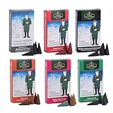 Crottendorfer Räucherkerzen Weihnachtsdüfte 6er Pack (6 x 24 Stück) – Weihnachtlicher Weihrauch, Kaminzauber, Bunte Mischung, Tannenduft, Zimtapfel, Adventsduft – Höhe 2,7cm, Ø 1,2cm – 15 Min. Brennd.