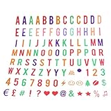 FUUIE Brief & Pack für A4 Kino-Leuchtkasten, LED-Buchstaben-Lampe (104 mehrfarbige Buchstaben und Symbole)