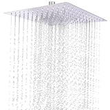 TOSUTO Duschkopf Regendusche 12 Zoll,304 Edelstahl Regenduschkopf,Duschkopf Wasserfall,360° Verstellbarer Kopfbrause mit Anti-Kalk-Düsen,Selbstreinigende Regendusche Brausekopf Quadratisch