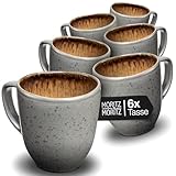 Moritz & Moritz ORGANIC Kaffeetassen Set 6er - Kaffeebecher Set Beige aus robustem Steinzeug mit einzigartigem Farbverlauf - Spülmaschinengeeignetes Tassenset
