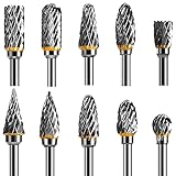 Hartmetall-Frässtifte mit Doppelschnitt, Hartmetall Rotationsfräser-Set Schaftfräser mit 1/8' Schaft, Bohrer, DIY-Holzbearbeitung, Schnitzen, Metallpolieren, Gravieren und Bohren.