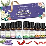 Ätherische Öle Set, 8x10ml Aromatherapie Duftöl, Geschenke für Frauen Mama - 100% Naturrein Rein Aroma Öl für Diffuser, Massage, SPA, Duftlampen, Kleine Geschenk für Muttertag, Geburtstag,Weihnachten