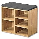 Kesper | Schuhschrank mit Sitzkissen, Material: Faserplatte, Maße: B51,5 x H48 cm x L29,5 cm, Farbe: Natur - Sonoma Eiche | 15925