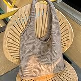 AAIXXIZAO Strohtaschen Strandtasche Trend Damen Tasche Handtasche Retro Gestrickt Einfarbig Hohle Einkaufstasche Travel Shopper Umhängetasche Khaki