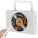 Gueray CD-Player mit Radio: Bluetooth CD Player mit Griff, CD-Spieler Lautsprechern, Display, Fernbedienung, unterstützt Wiederholung, AUX-Wiedergabe, Kopfhöreranschluss, USB Type-C, MP3-Musikplayer