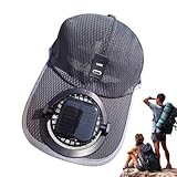 Sucritude Outdoor Fan Baseball Cap | Sonnenschutz Baseballcap Mit Solarventilator - Verstellbarer UV-Schutz Sonnenhut Für Wandern, Radfahren, Bergsteigen, Golf &