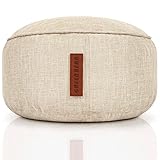 Green Bean Sitzsack-Hocker 45x25cm mit EPS-Perlen Füllung - Fußhocker Fußkissen Sitz-Pouf für Sitzsäcke - Bodenkissen für Kinder und Erwachsene - Fußablage Sitzkissen Sitzhocker Sand