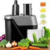 4-in-1-Gemüseschneider Für Den Gewerblichen Gebrauch, Gemüsehobel Mit Doppelzufuhr, Elektrischer Gemüseschneider, Automatischer GurkenhobelGemüsereibe Mit 4 Edelstahlklingen