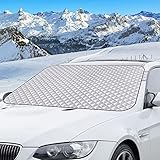 Magcubic Auto Frontscheibenabdeckung, Windschutzscheiben Scheibenabdeckung Autoabdeckung Eisschutzfolie, 4 Schichten Autozubehör Winterschutz Faltbare Abnehmbare für gegen Schnee, EIS, Frost, Staub
