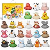 Grarain Weihnachts Adventskalender Enten Badeenten Adventskalender Baby Adventskalender 24 Stück Quietscheente Weihnachten Gummiente Weihnachtskalender Christmas für Kinder Jungs Mädchen