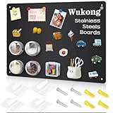 Wukong Magnettafel 42 X 30cm A3 Magnetwand Magnet Magnetisches Whiteboard kratzfest Edelstahl Selbstklebend für Tafel Büro Küche Kühlschrank (Schwarz)