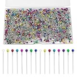 Kzouenzu 640 Stück Stecknadeln Mit Kopf [38mm], Edelstahl Stecknadel Glaskopfstecknadeln, Für Basteln Nähen Säumen Craft,Jewelry Komponenten Dekoration