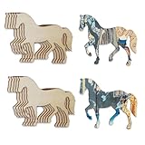 20 Stück Holzpferd Deko Holz, Steckenpferd Bastelset zum Bemalen DIY Deko Wohnzimmer, Holz Bastelset für Tischdeko, Geburtstagsdeko, Party, Hochzeiten, Büro und Heimdekoration