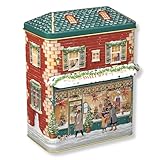 MediMuc Kleines Haus Winter Sweet mit Vordach - Dose, Gebäckdose, Geschenkdose, Sammlerdose - Volumen: 1.000 ml Maße: 12,0 x 7,5 x 15,0 cm