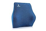 Pharmedis - Innenraum Lendenkissen - Auto Rückenstützkissen - Komfortabel Rückenkissen zum Büro - Orthopädisch Sitzkissen - 37x40 cm Lordosekissen - Rückenkissen für Reise - Blau