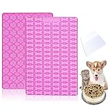 2 Stück Backmatte Hundekekse mit Teigschaber, Mini Hundeknochen Form+Fußabdruck Form, Antihaftend Backmatte Hundekekse für DIY Hundeleckerlies, Schokolade, Kekse, BPA-Frei