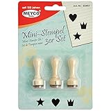 Holzstempel Stern, Herz, Krone -3er Set-