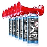2 x AAB Signal Horn – Laut Fanfare 106 dB(A), Fussball Fanartikel Mit Nicht Brennbarem Gas, Bis Zu 120 Kurze Pieptöne, Drucklufthorn, Gaströte, Pressluft Signalhorn, Drucklufthupe, Stadion Tröte