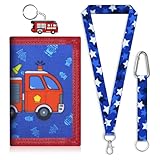 Fjquamitix Kinder Brustbeutel,Geldbeutel Mädchen und Jungen mit Passendem Stil Schlüsselanhänger und Trageband, Portemonnaie Kinder Geeignet für die Schule und den Täglichen Gebrauch (Blau)