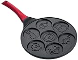 Pfannkuchenpfanne Omeletpfanne Pfannkuchenpfanne Antihaft-Crêpepfanne Pfannkuchenpfanne 7-Loch Mini Pfannkuchenpfanne Pfanne mit rutschfestem Griff Bratpfanne (Farbe: Einfarbig)