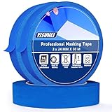 YISUMEI Malerkrepp (24 mm x 50 m) | 3x Maler-Blauband Kreppband für Malerarbeiten und Renovierungen | Abklebeband zum Streichen, Renovieren,Lackieren