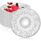 Coloch 12 Stück 20,3 cm Glasteller, Glasschalen, Salatteller, geschnitzt, Dessertteller, wiederverwendbar, Snack-Teller, Obstteller für Küche, Wohnzimmer, Bar, KTV, Partys, Hochzeiten