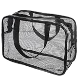 Oruola Netztasche Dusche,Tragbare Duschtasche,Duschtasche Camping,Robuste Groß Duschbeutel Mesh für Fitnessstudio,Camping,Sportspiele,Badezimmer,Reise,Schwimmen(Schwarz)
