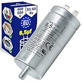 Kondensator 8,5µf für Trockner 400V - 500V 50/60Hz -25 bis +70°C Anlaufkondensator mit dem Originalcode C00258619 für Indesit 482000023051 für Whirlpool - MADE IN EU - MONTERAL