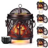 Elektrische Duftlampe, 4 in 1 Kamin Duftlampen für Duftwachs,Kerze,Duftöl, Elektrische Duftlampe für Wachs mit 5 Wachs Schmelze Wärmer Liner,Elektrisch Wachswärmer Aroma Diffuser Teelicht Duftöl Lampe