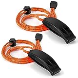 Hipat Notfallpfeife, super laute Sicherheitspfeife mit Lanyard, ideal für Kajakfahren, Bootfahren, Schwimmen, Überleben im Wasser, Wandern, Camping, Klettern (Schwarz)