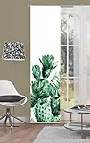 BB-Toy-Trades Schiebevorhang Vorhang mit Digitaldruck Kaktus Kakteen Gardine Fensterschal Flächenvorhang Schiebegardine in Weiss und grün kürzbar 60 x 245 cm