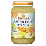 Alnatura Bio Apfel mit Banane und Hirse, ab dem 6. Monat, 190 g