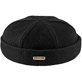 Sterkowski Docker Cap | Wollmütze für Damen und Herren | warme handgefertigte Dock-Arbeitermütze, Schwarz, 54 EU