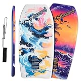 Wham-O 2er-Pack 93.98cm Boogie Board, Bodyboard mit Handgelenkleine, Fiberclad-Beschichtung Phuzion-Kern Crescent-Tail für Ozean, Kinder 8+ Jugendliche Erwachsene – Beach/Wave