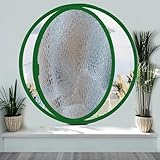 HEFJIAYCIQ 360°-Drehung Um Das Runde Fenster in Der Mitte, Fenster Aus Aluminiumlegierung Und Gehärtetem Glas Mit Griffen, Für Badezimmer, Küche, Dachboden, Büro, Café,Green 2,55cm/21.6in