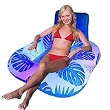 Pool Floats, Glow aufblasbares schwimmendes Bettspielzeug, atmungsaktive Schwimmmatte, leichte Wasserhängematte für Schwimmbecken, 100 x 110 x 55 cm