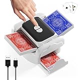 snookids® Kartenmischmaschine Elektrische Mischmaschine Karten für 1–2 Decks One-Press Auto & Manueller Wiederaufladbar 2000mAh Geräuscharm für Poker UNO Blackjack Skip-BO Phase 10 Texas Hold'em