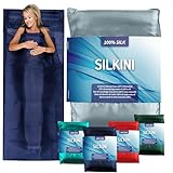 Silkini® - Seidenschlafsack aus 100% Naturseide, Hüttenschlafsack, Inlett, Sommerschlafsack aus echter Seide