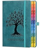 Adressbuch mit farbenfrohen alphabetischen Registerkarten (21,3 x 14,8 cm) - Hardcover-Telefon- und Kontakt-Organizer, mit Platz für wichtige Website-Passwörter und Softwarelizenzen