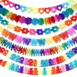 7 Stück Bunt Girlande Papier Deko, Hängenden Deko Garlanden,Party Geburtstag Hochzeit Karneval Fasching Geburtstagsgirlande Partygirlanden Deko(Farbe)