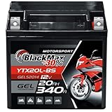 BlackMax YTX20L-BS Motorradbatterie GEL 12V 20Ah GTX20L-BS CTX20L-BS Outlander