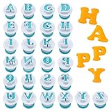 SZXMDKH 26 Stück Alphabet-Ausstecher, Zuckerguss, Buchstabenausstecher, Fondant, Kuchendekoration, Kekse, Prägeform, Backform für Hochzeit, Geburtstag, Weihnachten, Babyparty, Party, Kuchendekoration