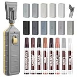 Laminat Vinyl Reparaturset,11 Farben Hartwachs und 8 Farben Holzmarker mit Schmelzwerkzeug, Möbel Holzreparatur Set für Vinylboden, Linoleumbodenbelag, laminatboden Flecken, Löcher, Kratzer, Risse