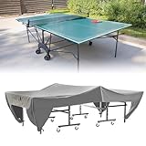 GAESHOW Tischtennisplatte Schutzhülle Abdeckung, Tischtennis Abdeckung, Tischtennis Plane, Wasserdicht Abdeckhülle mit Tasche, Tischtennistisch Abdeckplane für Außen Outdoor Indoor 280x153x73cm(Grau)