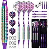 MageRabbit Dartpfeile mit kunststoffspitze für elektronische dartscheibe,18 Gramm Profi Softdarts Dartpfeil mit Schäfte+extra Dart-Flügel,dartpfeile Plastic mit Extra Dartpfeil Spitzen