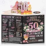 Aiunmiol Geburtstagskarte zum 50. Geburtstag, Dekoration für Männer und Frauen, lustiges Geschenk zum 50. Geburtstag für Sie und Ihn, Jumbo-Geburtstagskarte, Roségold