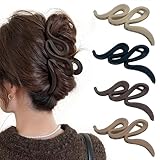 4 Stück Große Haarklammer mit Wellenform, 13cm Haarspangen für dickes Haar Rutschfestes Haar Jaw Clips Haarstyling-Zubehör für Frauen Mädchen