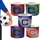 UNINGYI 5 Stück Kapitänsbinde Fussball, Verstellbare Kapitänsbinde Kinder Fussball, Spielführerbinde Elastic Kapitänsbinde Fussball für Erwachsene Junior Viele Sportarten