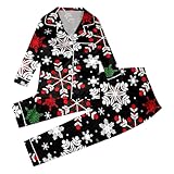 Seide Pyjama Mädchen Weihnachts Pyjama Familie Set,Matching Christmas Pyjama Couples Set,Weihnachtspyjama Familie Outfit Langmischte T-Shirt und Hosen,Weihnachten Schlafanzug für Damen Herren Kinder