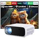 Wielio Neue Beamer, Full HD 1080P Projektor, WiFi Bluetooth Mini Beamer, 18000 Lumen Unterstützung 4K, Tragbarer Projektor, Kompatibel mit iOS/Android/Laptop/HDMI/USB(Schwarz)